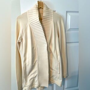 Cream Open-Front Cardigan Sweater